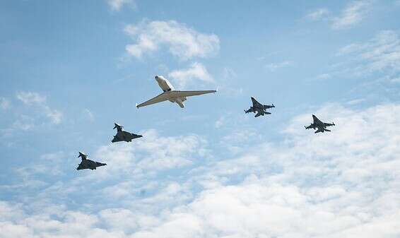 מטוסי חילות האוויר של ישראל וגרמניה, אתמול // צילום: דובר צה"ל